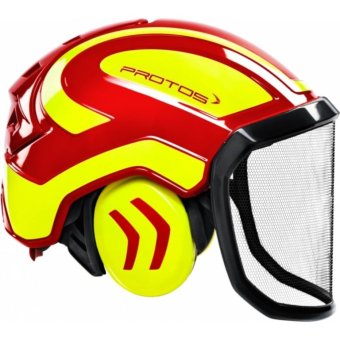 Casque forestier avec anti-bruit et visière grillagée