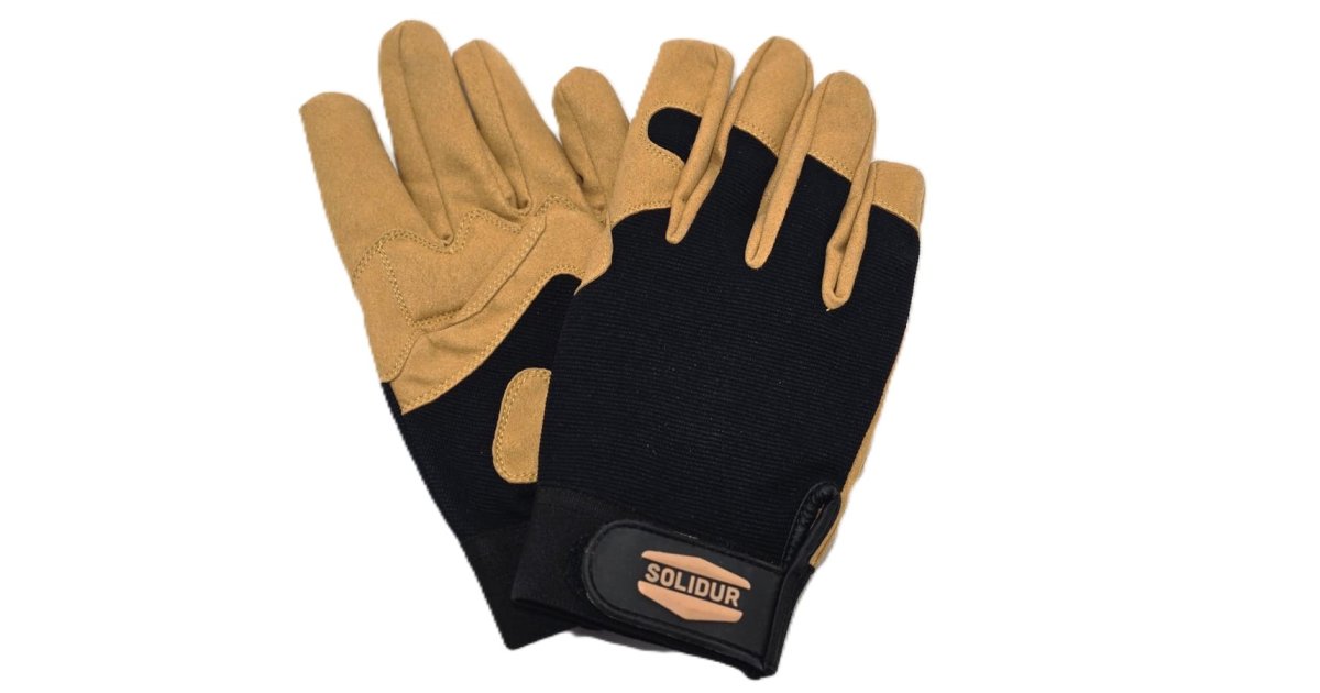 Gants de travail SOLIDUR couleur noir/beige - Taille 7 - Nicolas le forestier