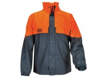 Veste de pluie imperméable orange et vert kaki